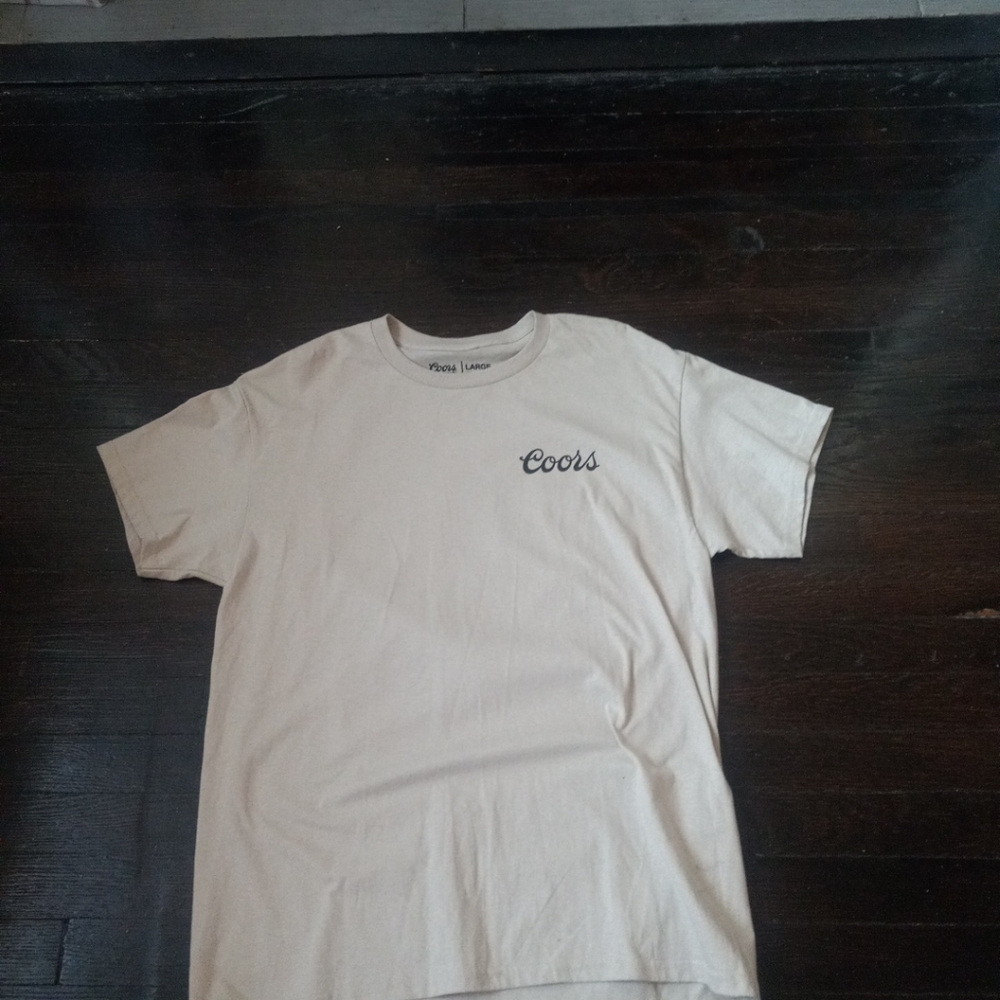 Coors Banquet Mens Shirt Size Large Color Tan Golden Colorado Outdoors Cozy